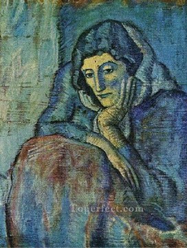 Mujer en azul 1901 Cubismo Pinturas al óleo